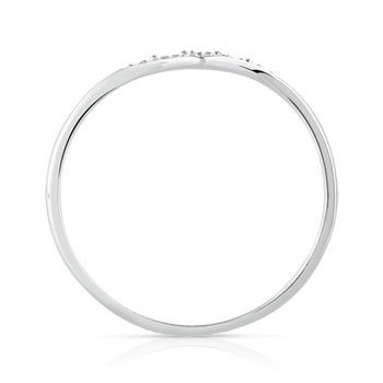 Bague or 375 blanc 'V' diamants