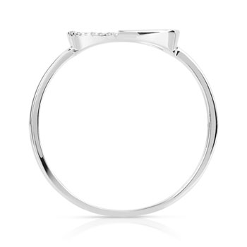 Bague or 375 blanc cercle diamants