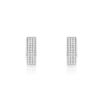 Créoles or 375 blanc diamants