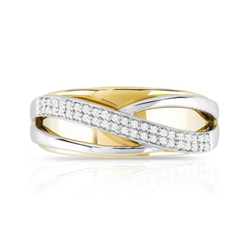 Bague 2 ors 375 diamants