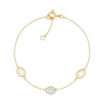 Bracelet or 375 jaune jade et nacre