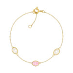 Bracelet or 375 jaune jade et nacre
