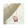 Collier or 375 rose fleur pierres précieuses et fines perle de culture de Chine et nacre 45 cm - vue VD2