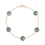 Bracelet or 375 jaune perle de culture de Tahiti