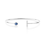 Bracelet or 375 blanc saphir et diamant