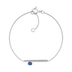 Bracelet or 375 blanc saphir et diamant