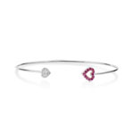 Bracelet or 375 blanc rubis et diamant