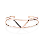 Bracelet or 375 rose diamant noir