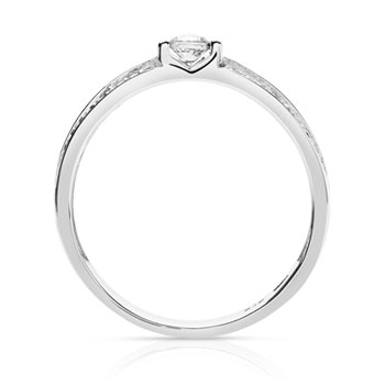 Bague or 375 blanc zirconias