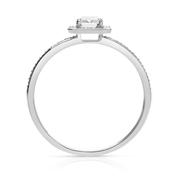 Bague or 375 blanc rectangulaire zirconias