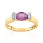Bague or 750 2 tons am&eacute;thyste diamant