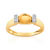 Bague or 750 2 tons citrine diamant