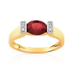 Bague or 750 2 tons grenat diamant