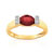 Bague or 750 2 tons grenat diamant