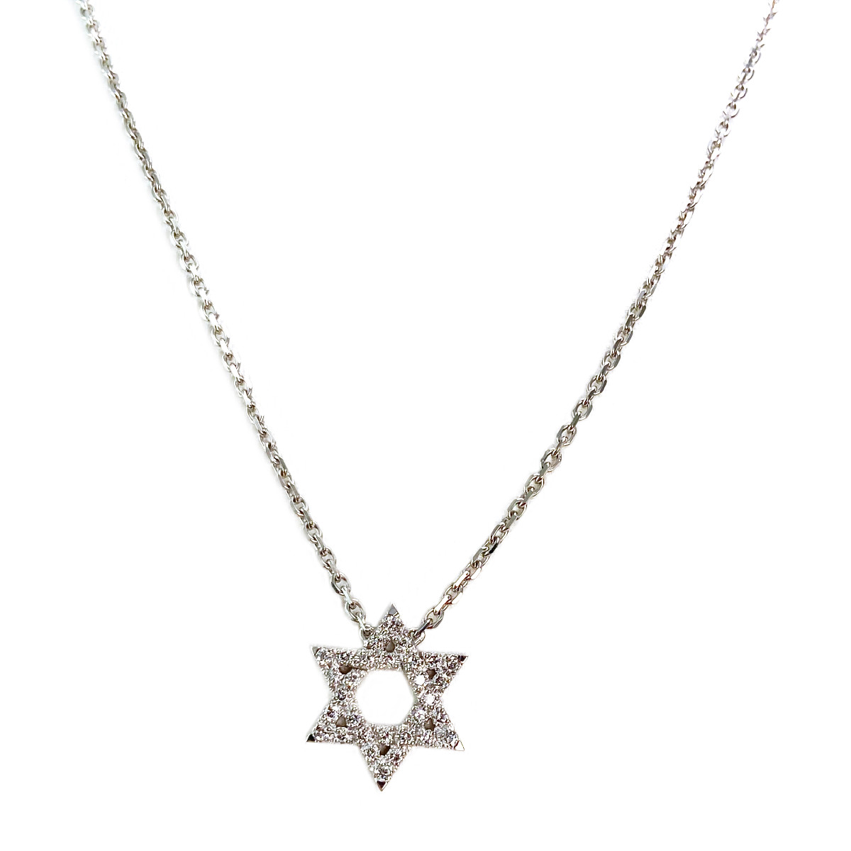 Collier or blanc diamants 42 cm