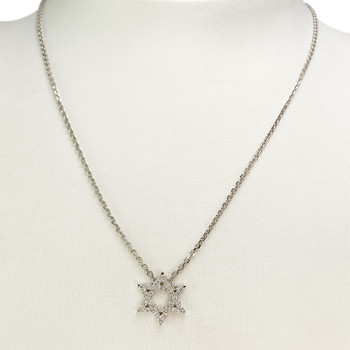 Collier or blanc diamants 42 cm