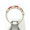 Bague or 750 blanc rubis diamant - vue V3
