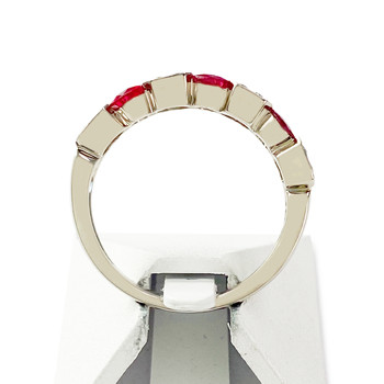 Bague or 750 blanc rubis diamant
