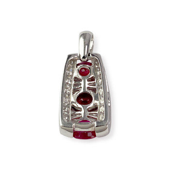 Pendentif or 750 blanc rubis diamant