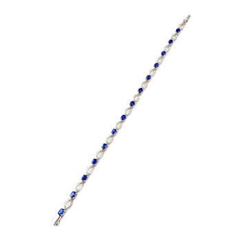 Bracelet or 750 blanc saphir diamant