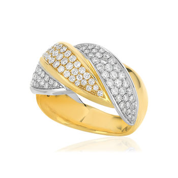 Bague 2 ors 750 diamant