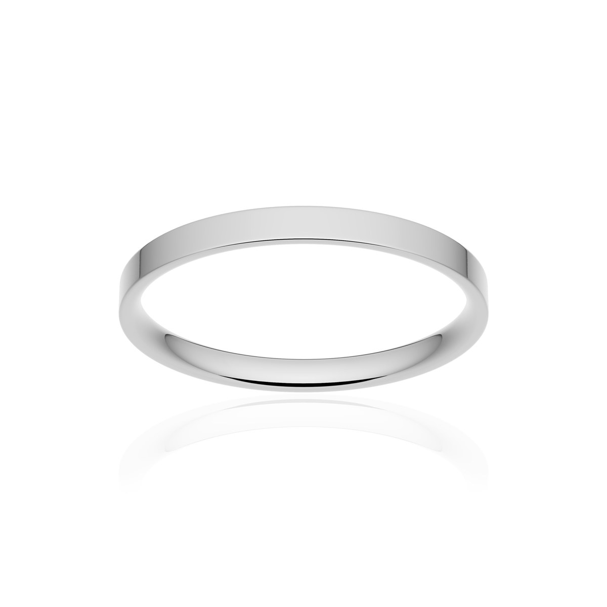Alliance classique ruban plat confort or 750 blanc poli 2 mm