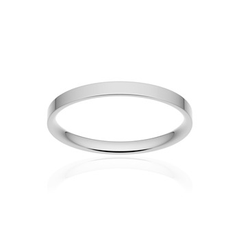 Alliance classique ruban plat confort or 750 blanc poli 2 mm