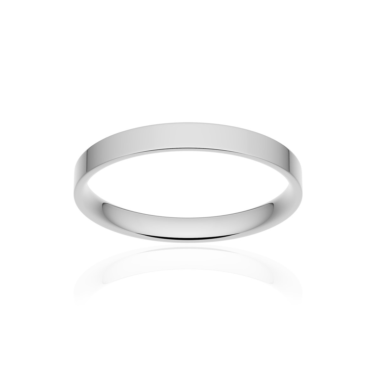 Alliance classique ruban plat confort or 750 blanc poli 2,5 mm