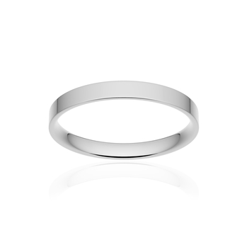 Alliance classique ruban plat confort or 750 blanc poli 2,5 mm