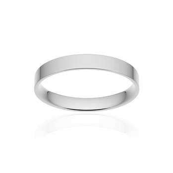Alliance classique ruban plat confort or 750 blanc poli 3 mm