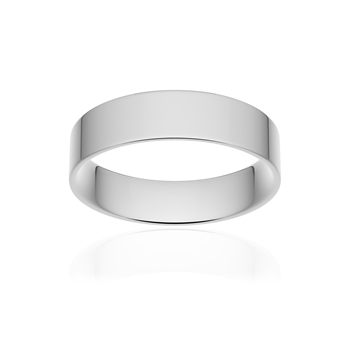 Alliance classique ruban plat confort or 750 blanc poli 5 mm