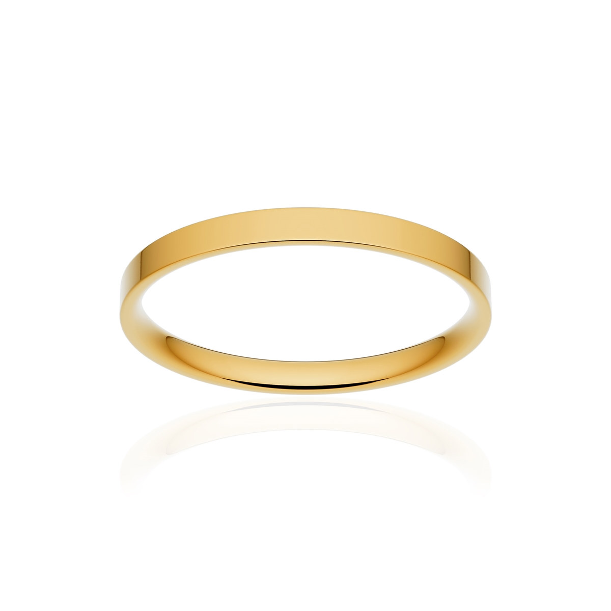 Alliance classique ruban plat confort or 750 jaune poli 2 mm