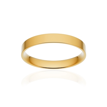Alliance classique ruban plat confort or 750 jaune poli 3 mm