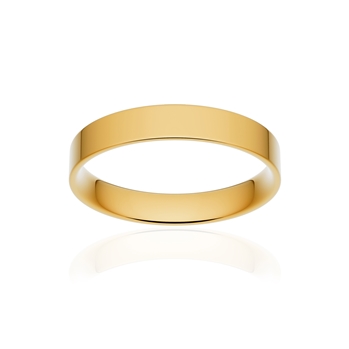 Alliance classique ruban plat confort or 750 jaune poli 3,5 mm