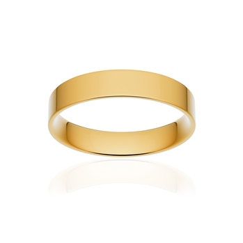 Alliance classique ruban plat confort or 750 jaune poli 4 mm
