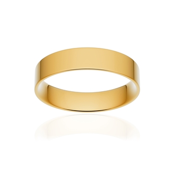 Alliance classique ruban plat confort or 750 jaune poli 4,5 mm