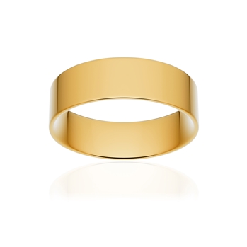 Alliance classique ruban plat confort or 750 jaune poli 6 mm