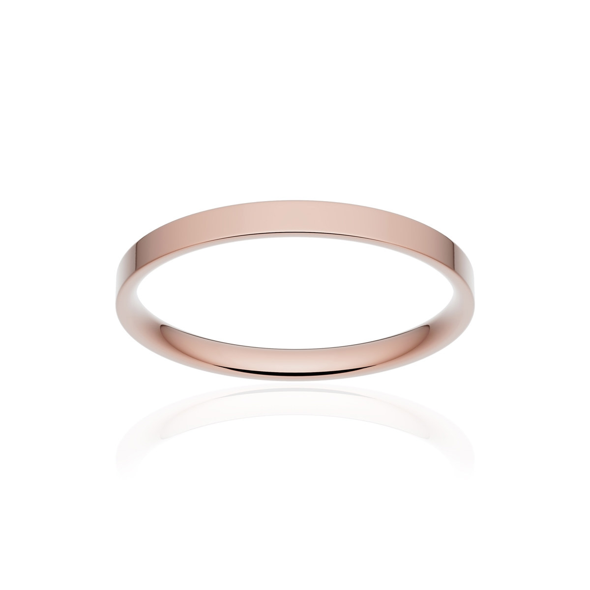 Alliance classique ruban plat confort or 750 rose poli 2 mm