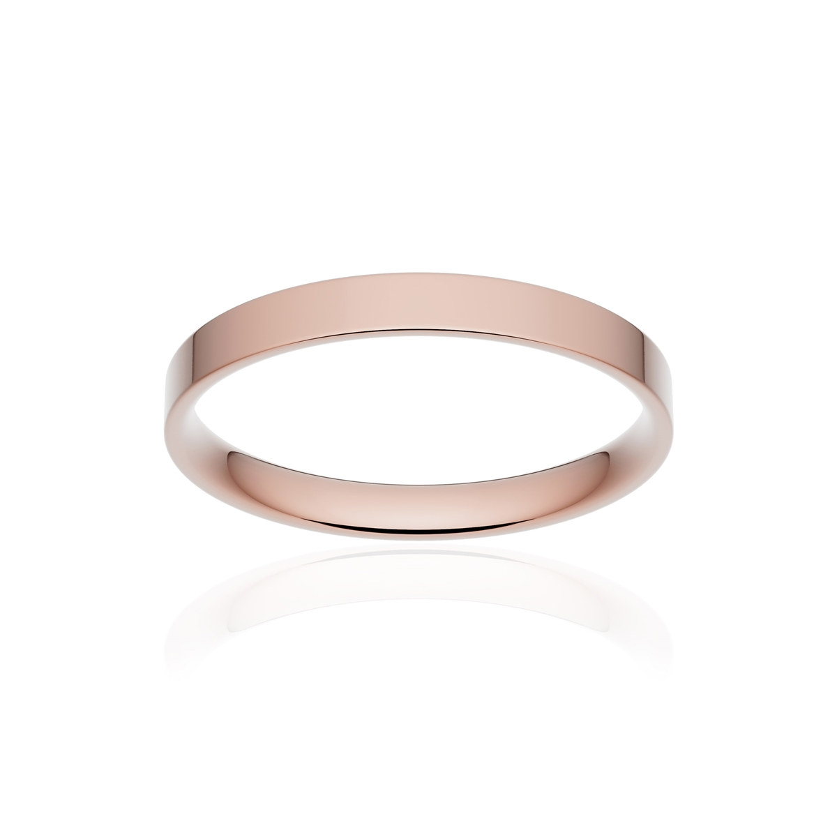 Alliance classique ruban plat confort or 750 rose poli 2,5 mm