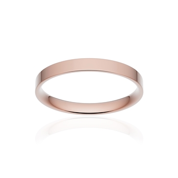 Alliance classique ruban plat confort or 750 rose poli 2,5 mm