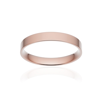 Alliance classique ruban plat confort or 750 rose poli 3 mm