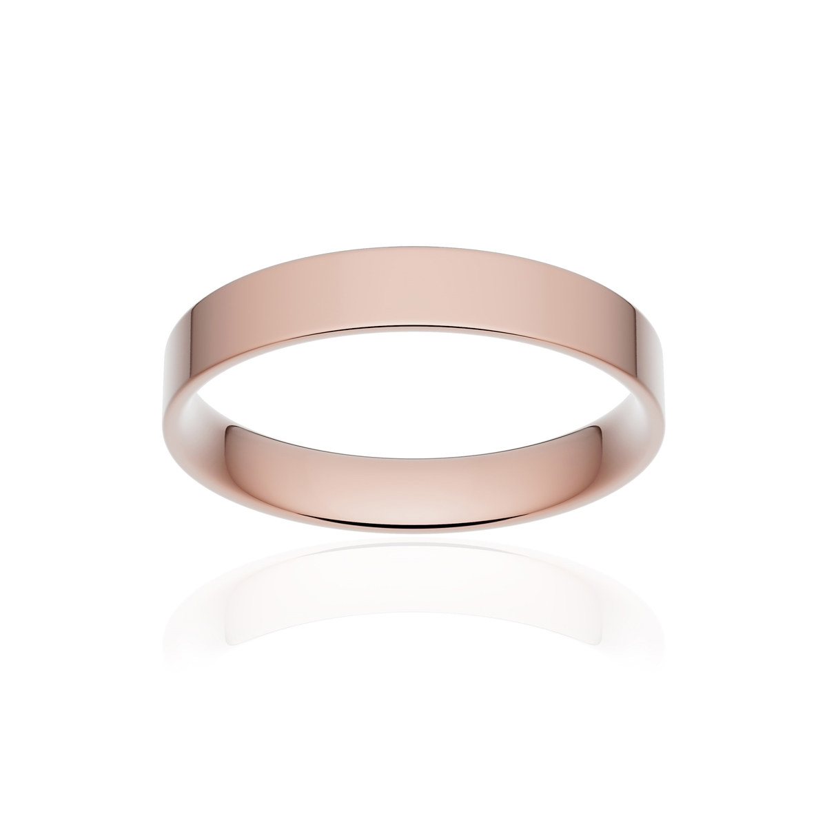 Alliance classique ruban plat confort or 750 rose poli 3,5 mm