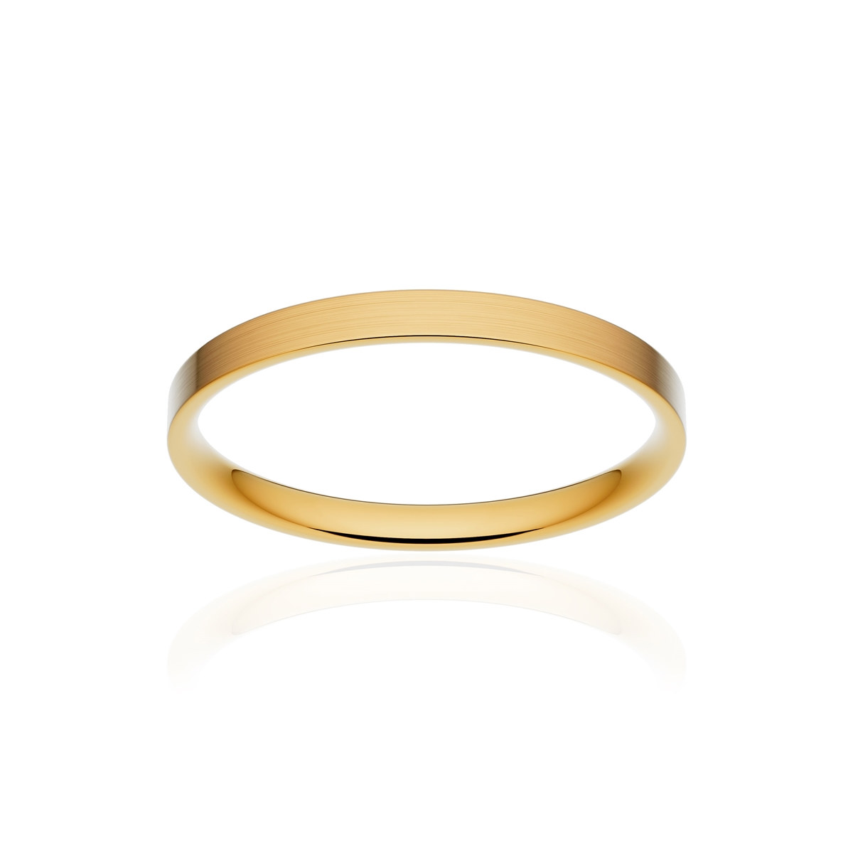 Alliance classique ruban plat confort or 750 jaune brossé 2 mm