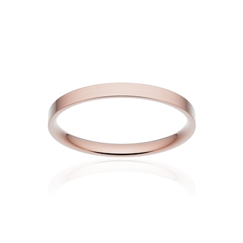 Alliance classique ruban plat confort or 750 rose brossé 2 mm
