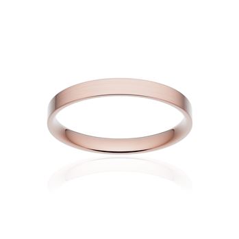 Alliance classique ruban plat confort or 750 rose brossé 2,5 mm