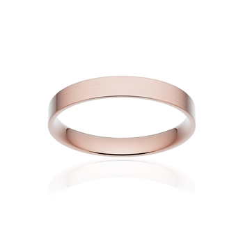 Alliance classique ruban plat confort or 750 rose brossé 3 mm