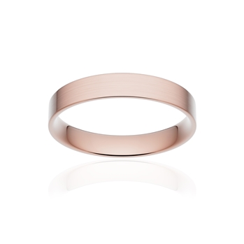 Alliance classique ruban plat confort or 750 rose brossé 3,5 mm