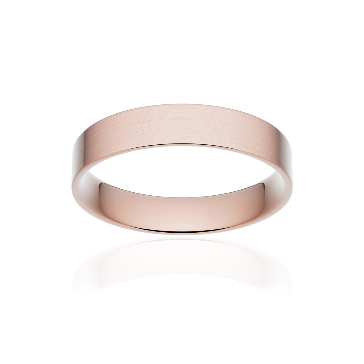 Alliance classique ruban plat confort or 750 rose brossé 4 mm