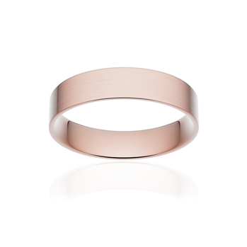 Alliance classique ruban plat confort or 750 rose brossé 4,5 mm