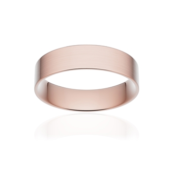 Alliance classique ruban plat confort or 750 rose brossé 5 mm